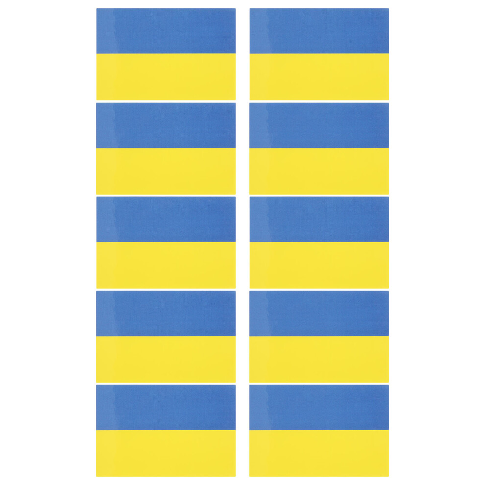 Patriotic Ukraine Flag Vinyl Stickers, Fade Resistant Laminated Decals For Car Windows, Bumpers, Indoors Or Outdoors (10Pcs) 9463374869085