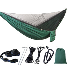 Lightweight Camping Hammock With Mosquito Net, Quick Setup Ultra Compact Parachute Nylon Bed For Outdoor Hiking And Travel - Holds Up To 200 Kg