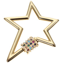 2Stk Goldener DIY Schmuck Schraubverschluss Sternförmiger Anhänger