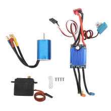Silnik bezszczotkowy RC 2435 3300 kV z uzwojeniami miedzianymi o wysokiej czystości, z 25-amperowym regulatorem ESC, wodoodporną przepustnicą i