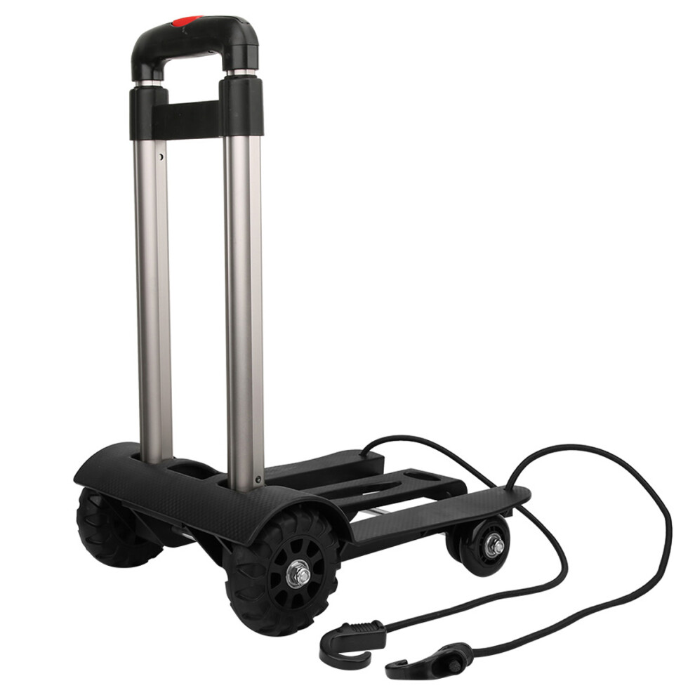 Folding Hand Truck Trolley, Lightweight Utility Dolly With Swiveling Wheels Foldable Design Adjustable Handle Portable Luggage Cart For Airport Travel 9177303909697