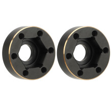 2 pezzi di ruote con mozzo esagonale in ottone per crawler RC da 1,9" e 2,2", colore nero, diametro 22mm