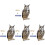 4Sets Owl Deko Hängend Winddrehend Garten Mehrfarben PP Material 4