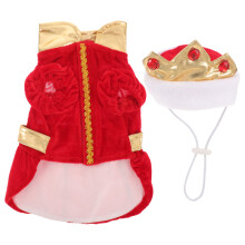 2Sets Rotes Haustierkostüm Mit Kopfbedeckung Für Halloween-Party