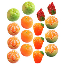 16Stk Mini Resin Früchte Set Künstliche Deko Für DIY Basteln Bunt