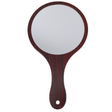 3Stk Damen Handspiegel Holzgriff Dunkelrot Für &