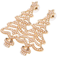 4Paare Leichte Damen Ohrstecker Gold Weihnachtsbaum Ohrschmuck
