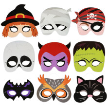 18Stk Lustige Halloween Masken Bunt Maskerade Für Erwachsene Und Deko