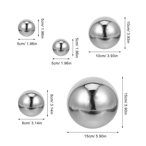 10Stk Spiegelkugel Garten Deko Silber Reflektiv 2
