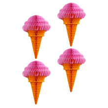 8Stk Ice Cream Wabenbälle Pink Papier Für