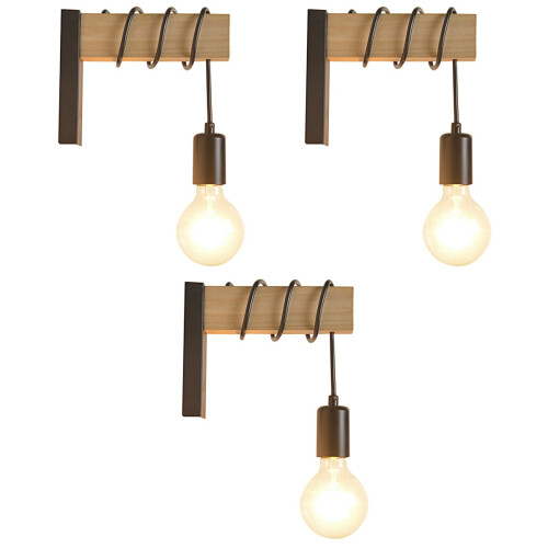 3Stk Robuste Industrielle Wandlampe Vintage Wohnzimmer 2