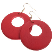 4Paare Holz Ohrringe Damen Rot Dangle Geometrisch Ohraccessoires