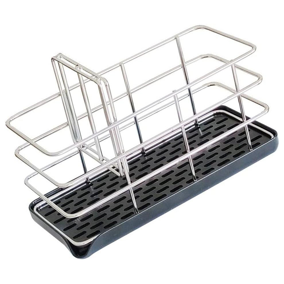 Versatile Kitchen Companion, Hygienic Drainage Stainless Steel Sink Caddy With Dishwasher Safe Design For Hassle-Free Maintenance (Black) 9173940351271