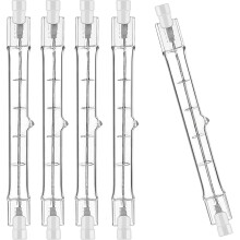 Ampoule projecteur halogène 118 mm, culot T3 double, 200 W, 230 V, blanc chaud, tube de quartz à allumage instantané, idéale pour les magasins,