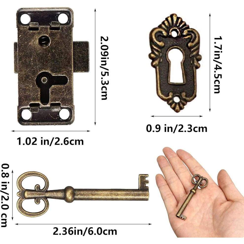 Antique Cabinet Locks, Vintage Wooden Furniture Lock With Exquisite Bronze Plating And Rust Proof Surface, Decorative Locker Easy To Install On 9169997204141