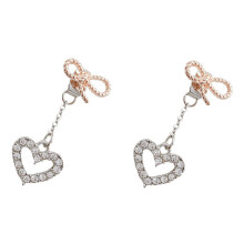 4Paare Anhänger Ohrschmuck Herz Schleife Mit Mehrfarbig