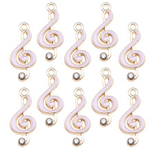 30Stk Metall Musiknoten Anhänger Pink Für Schmuck