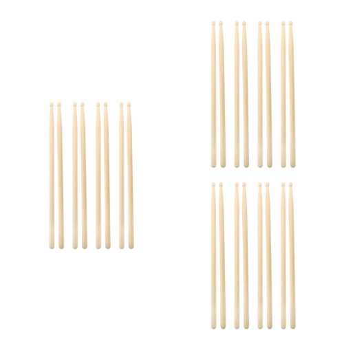 12Paare Maple Jazz Drumsticks 5A Holzfarben Beige Leichter Griff 1