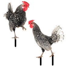 4Stk Acryl Gartenstecker Huhn Mehrfarbig Realistische Deko