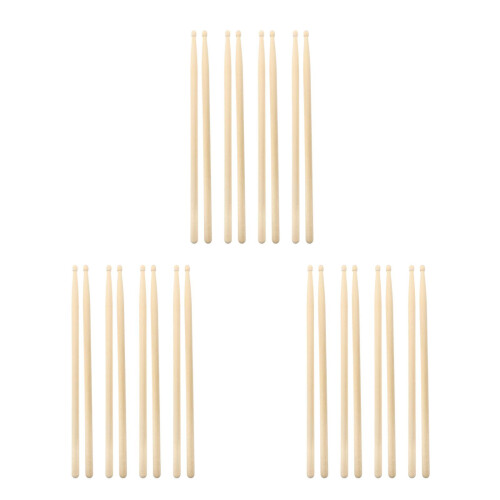 12Paare Maple Jazz Drumsticks 5A Holzfarben Beige Leichter Griff 2