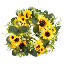 2Stk Luminöse Sonnenblumen Gelb Türkranz Party Hängend