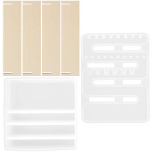 1Set DIY Bastelform Silikon Ohrring Organizer Weiß Holz Material