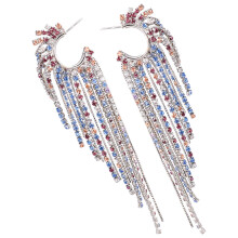2Paare Statement Ohrschmuck Mit Tasseln Strahlenden -Details