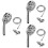 3Sets Gefilterte Mit 10 Duschkopf ABS 8