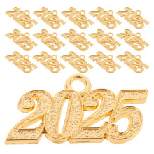 100Stk 2025 Zahl Anhänger Gold Charm Für Halskette Armband Schmuck DIY