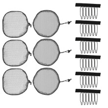 5Sets Schwarze Haar Netze Für Perücken Verstellbar Und Belastbar