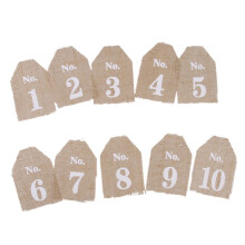 2Stk Rustic Burlap Wedding Tischzahlen Mehrfarbig Vintage Set