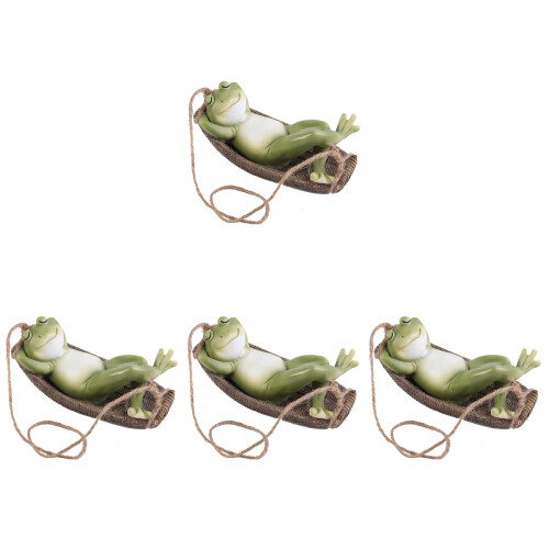 4Stk Resin Frösche Grün Hängend Garten 1