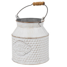3Stk Weiße Eisen-Blumeneimer Vintage- Kreativ Deko Für
