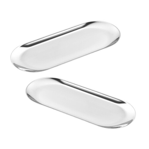4Stk Silber Tablett Für Servieren Kuchen Und 2