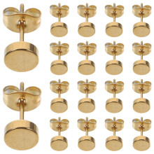 80Stk Golde Ohrstecker Rund Damen Unisex Leichter Schmuck
