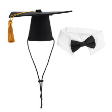 2Sets Schwarze Graduation Caps Mit Bequemen Zubehör