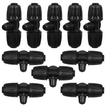 40Stk PP Tropfbewässerung T-Stücke Schwarz Für 1/2" Bis 1/4" Schlauch