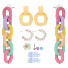 4Sets Link Ohrringe Damen Auffällig Für Party &