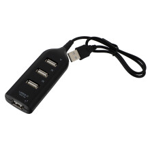 2Stk Schwarzer Tragbarer 4-Port USB 2.0 Hub Für Computer Laptop