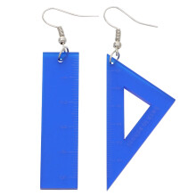 2Paare Blaue Ruler Ohrringe Kreativ Damen Schmuck Für Fest
