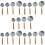 5Sets Silberne Messbecher Mit Holzgriff Für Backen 10