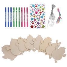 5Sets DIY Holz Windspiel Bastelset Bunt Frühbildung Ostergeschenk