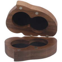 4Stk Ringe Box Holz Material Herzförmig Hochzeit Schmuck Aufbewahrung