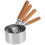 5Sets Silberne Messbecher Mit Holzgriff Für Backen 3