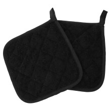 6Stk Schwarze Topflappen Aus Baumwolle Wärmeschutz Für Und