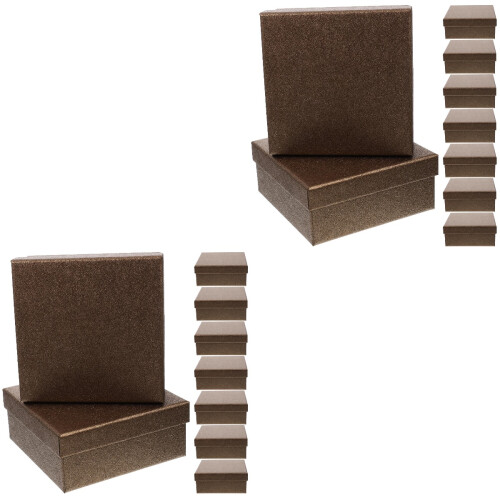 20Stk Wiederverwendbare Kaffeefarbene Geschenkboxen Quadratisch Stabil 2