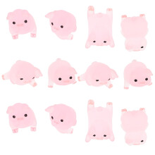 36Stk Rosa Resin Schwein Anhänger DIY Schmuck Zubehör
