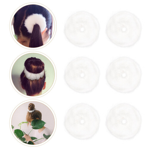 2Stk Fell Haarschmuck Transparent Elastische Haargummis 1