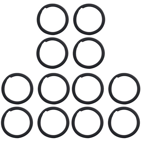 72Stk Robuste Schwarze Schlüsselringe, Metall-Split Key Chains 1