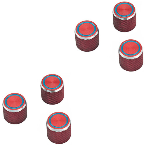 6Stk Rote Volume Tone Control Knobs Für E-Gitarre, Metall, Langlebig 2